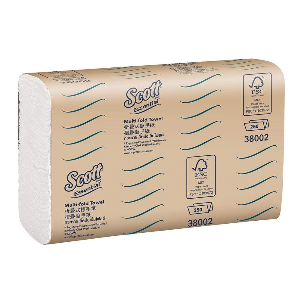 SCOTT ESSENTIAL Ultraslim Towels (38000), Multifold Hand Towels, White, 150 Hand Towels / Pack