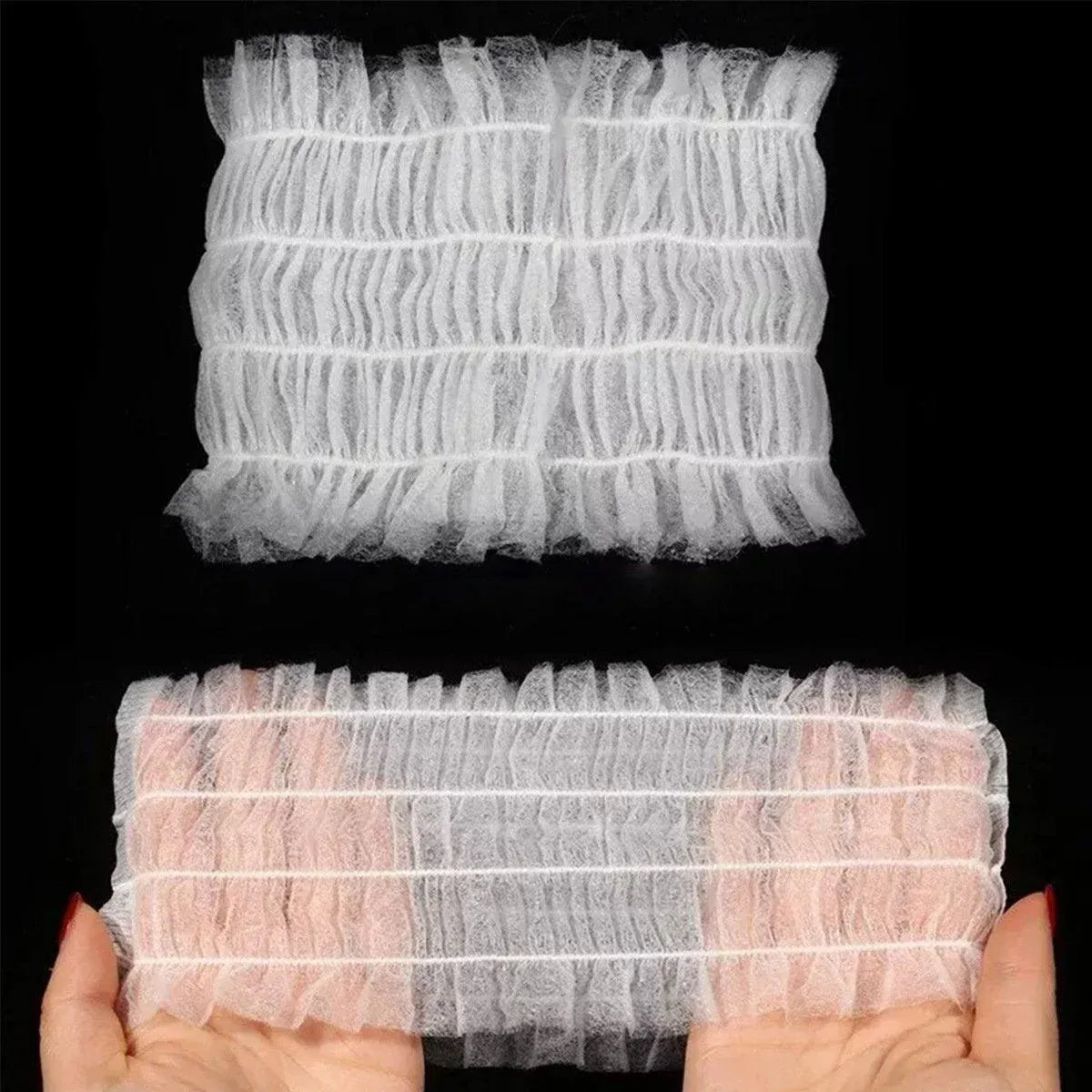 100 Beauty Salon Care Non-woven Hair Band White Edge Band Disposable Hair Net