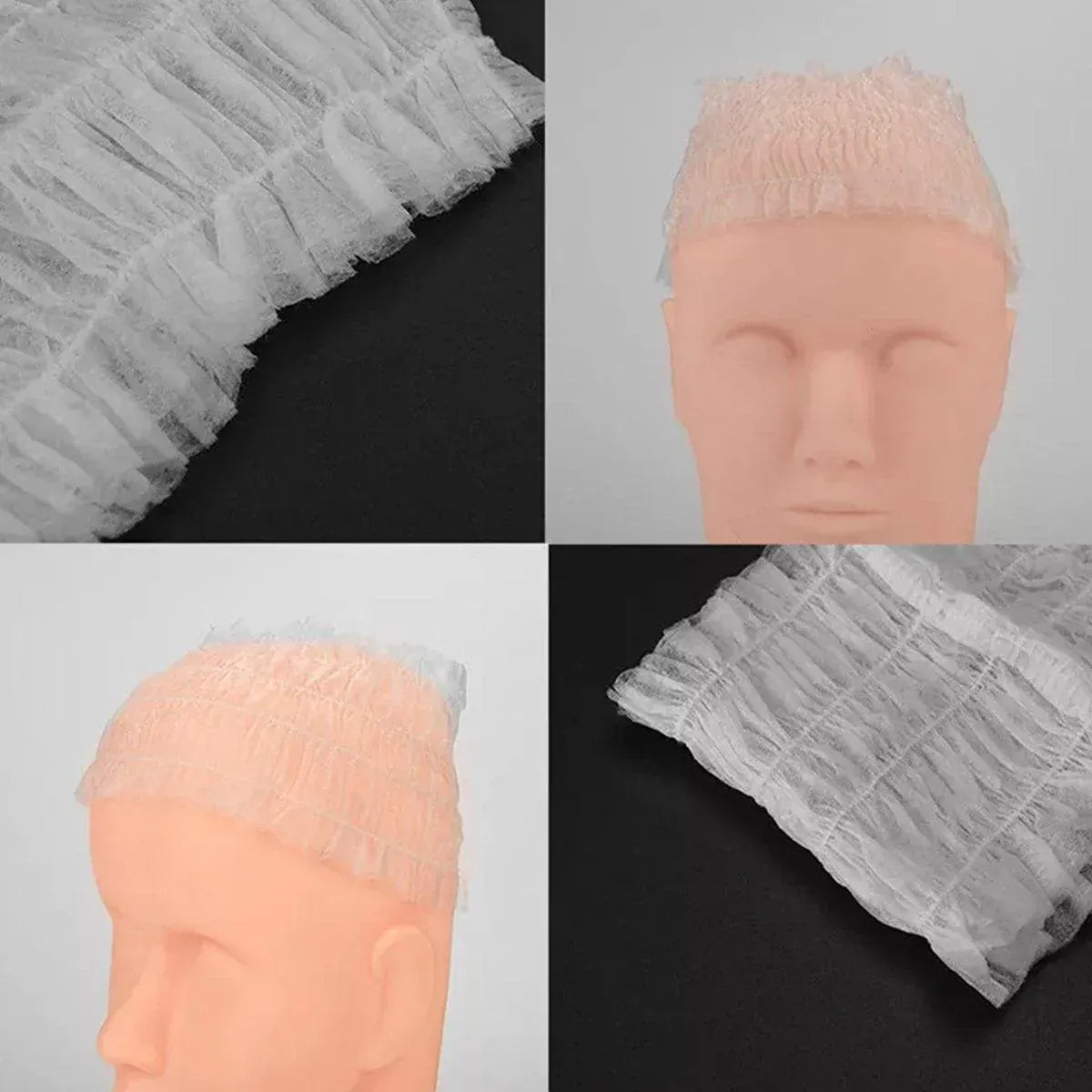 100 Beauty Salon Care Non-woven Hair Band White Edge Band Disposable Hair Net