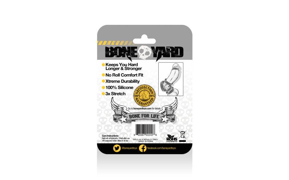 Boneyard Silicone Cock Ring 40mm Black