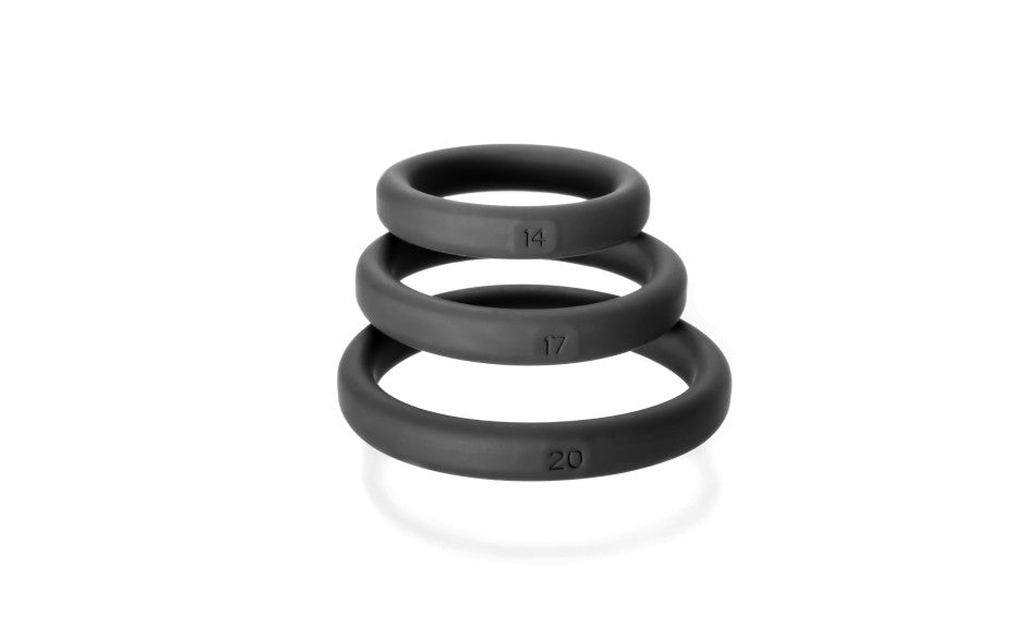 Xact-Fit Silicone Cock Ring Mixed Size 3-Ring Kit