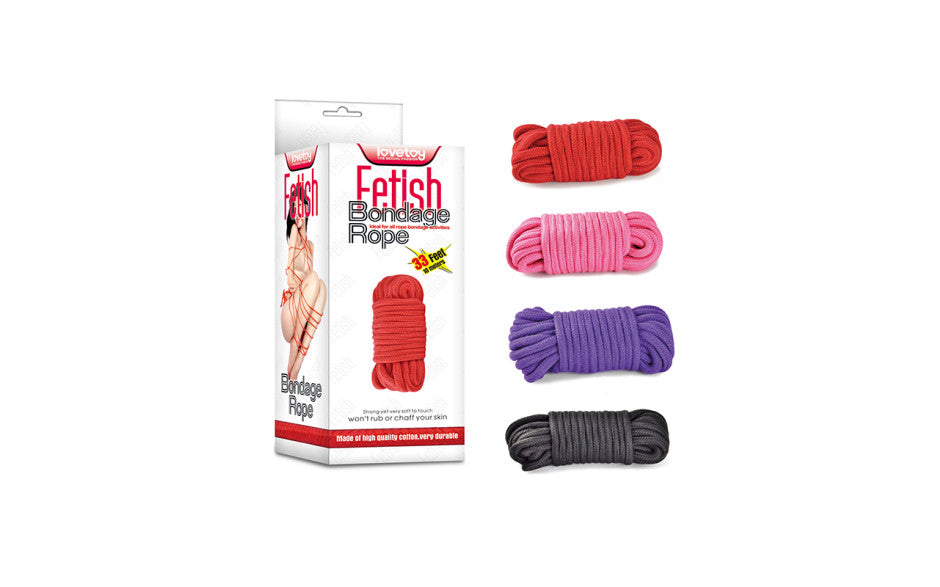 Fetish Bondage Cotton Rope 8mm x 10 Metres Red