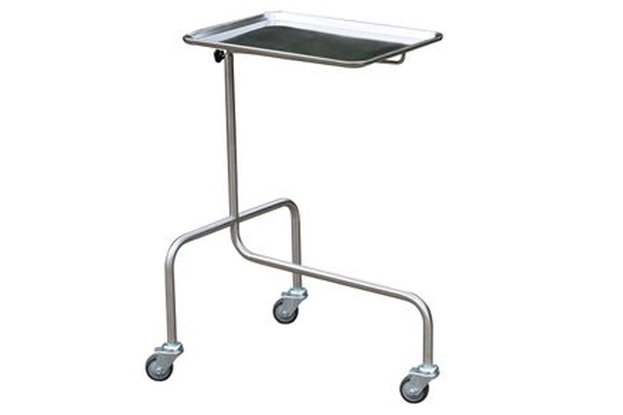 Mayo Instrument Table with High Stainless Base, 585mmL x 420mmW x 30mmD, Telescopic height adjustment from 945mm to 1300mm