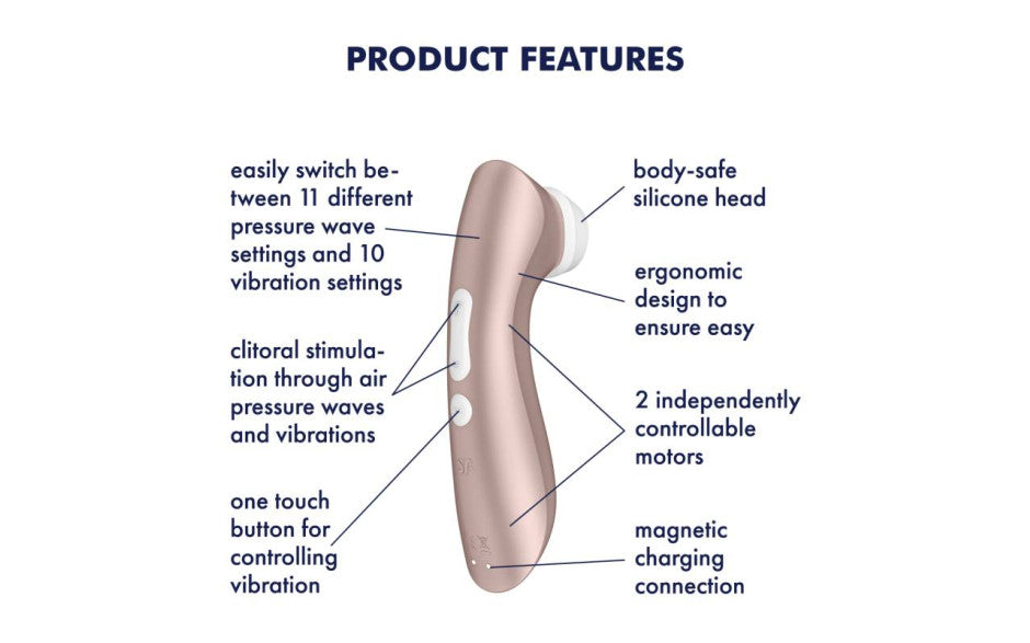 Satisfyer Pro 2+ Generation 2 Air-Pulse Clitoral Vibrator Rose Gold