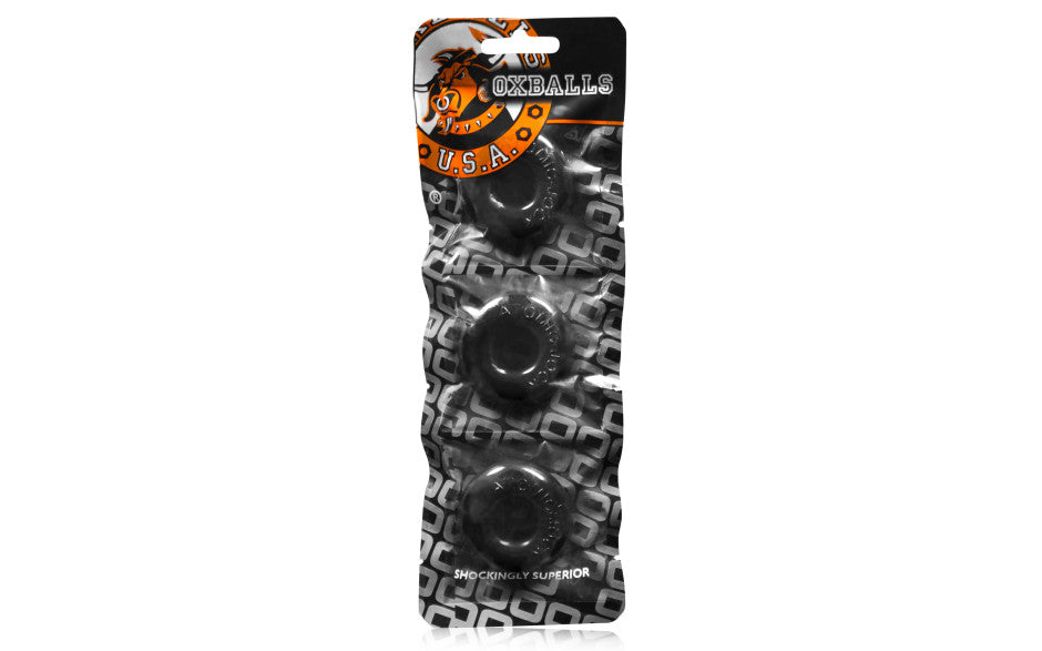 Oxballs Ringer Jelly Cock Ring 3-Pack Black