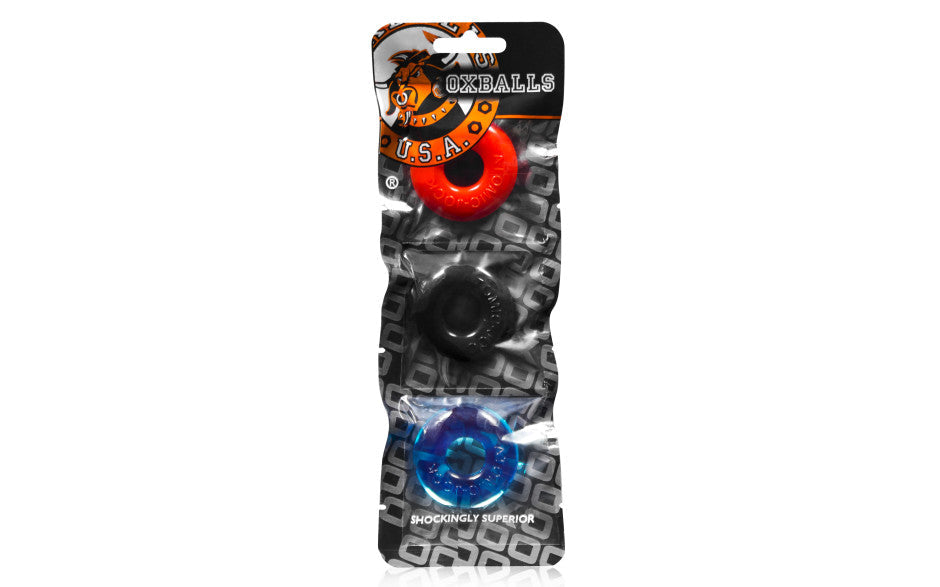 Oxballs Ringer Jelly Cock Ring 3-Pack Multicolor