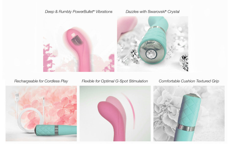 Pillow Talk Sassy Luxe Silicone Bullet Vibrator Teal