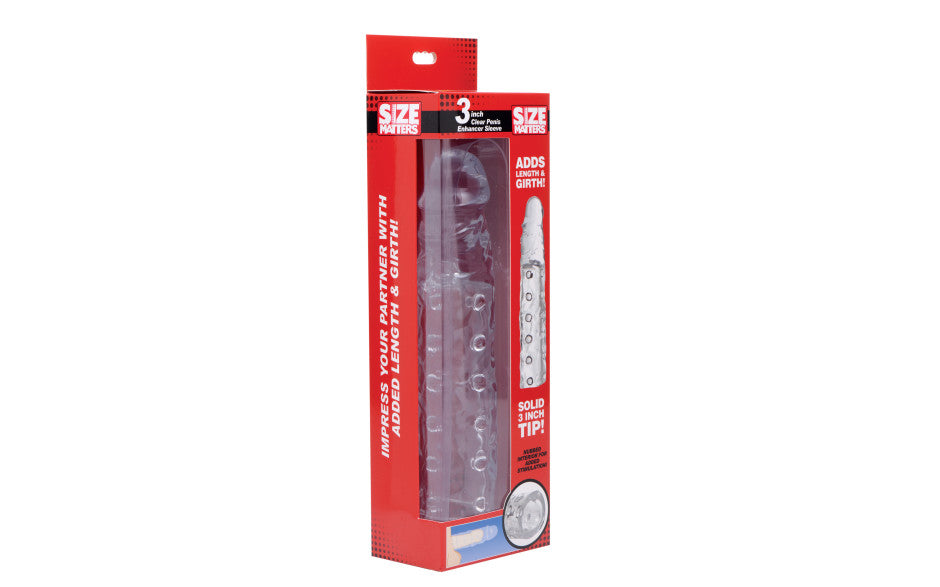 Clear Penis Extender Sleeve 3 Inch Length and Girth Enhancer