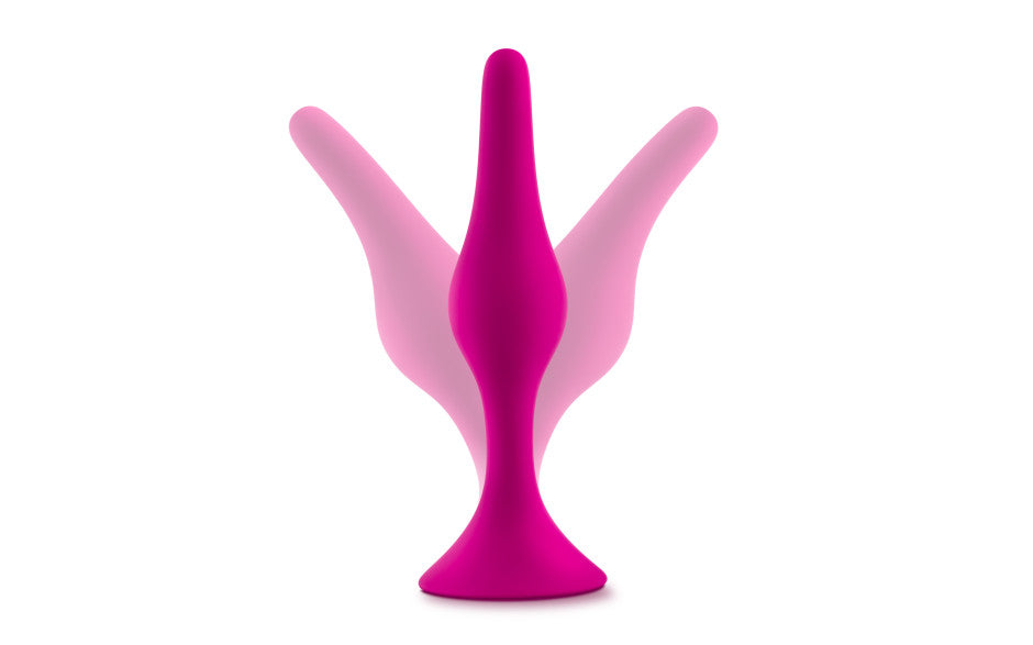 Luxe Beginner Silicone Anal Plug Kit Pink 3-Piece
