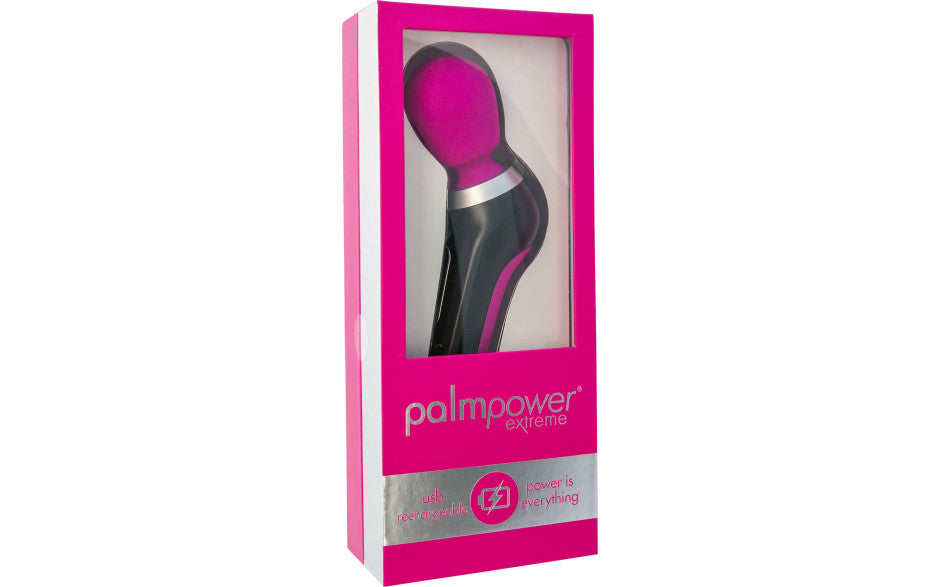 PalmPower Extreme Rechargeable Silicone Curved Massage Wand Pink