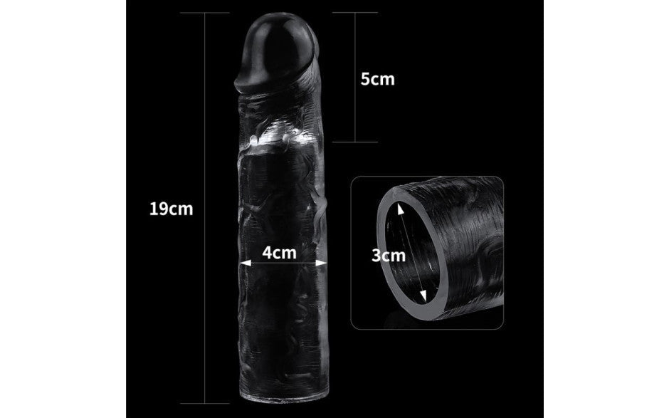Clear Penis Extender Sleeve Plus 3 Inch Length Extension