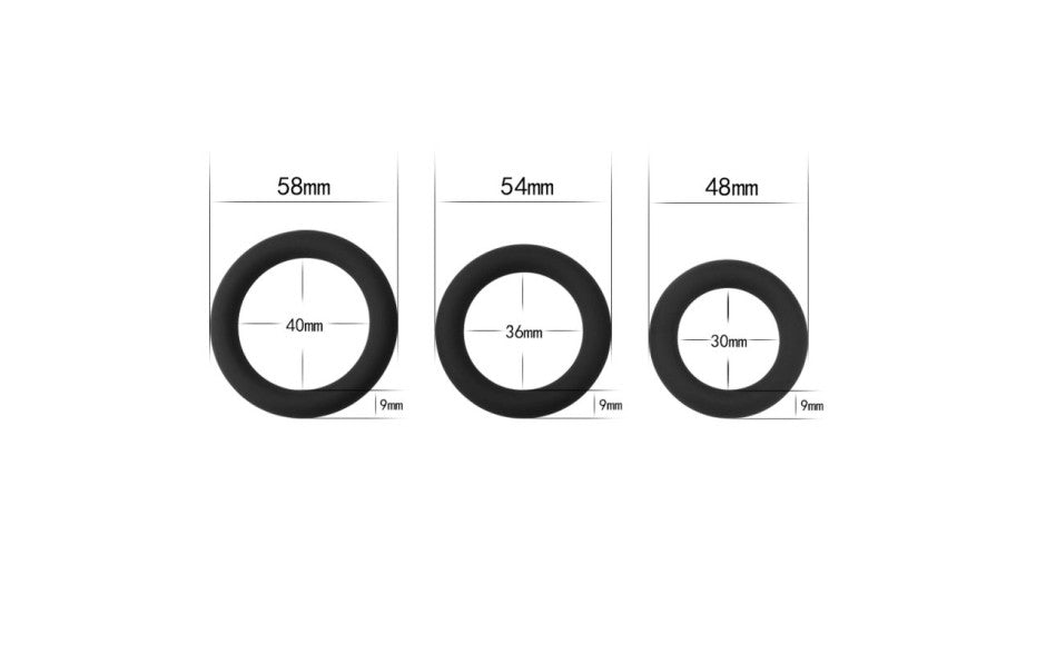 Silicone 3-Piece Stretchy Cock Ring Set