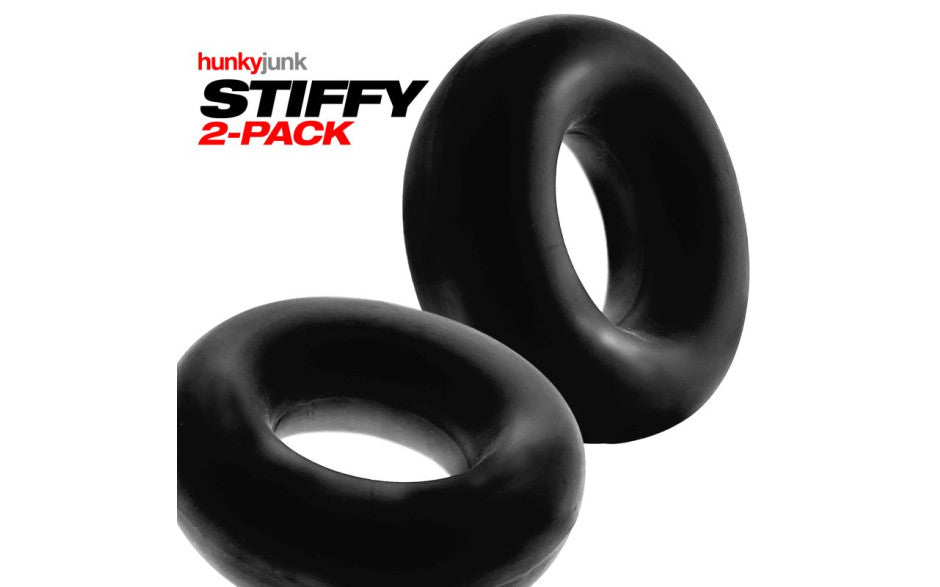 HunkyJunk Stiffy Silicone Cock Ring 2-Pack Tar Ice