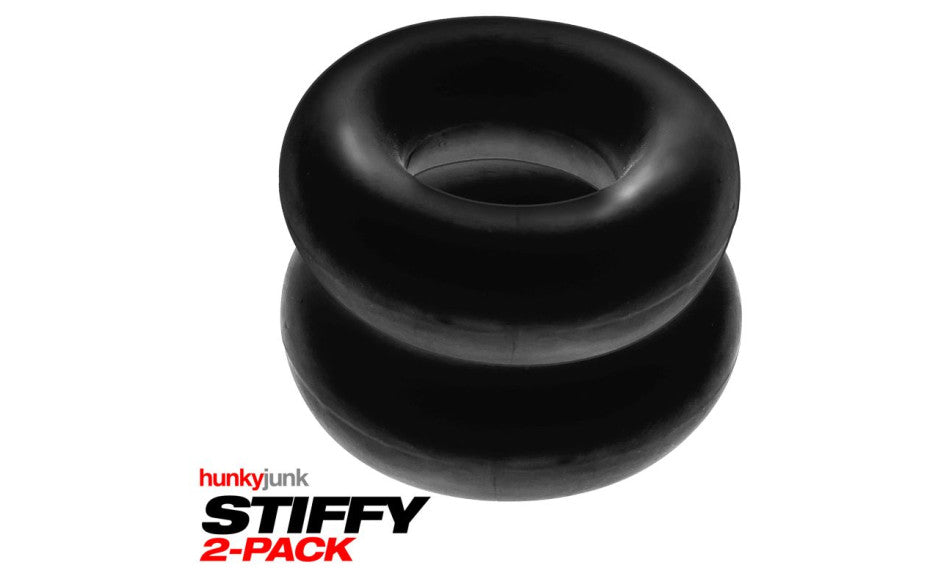 HunkyJunk Stiffy Silicone Cock Ring 2-Pack Tar Ice