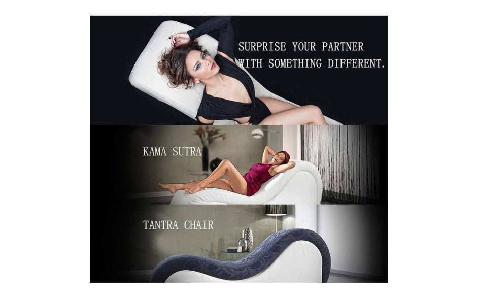 Kama Sutra Premium Faux Leather Chaise Love Lounge Black