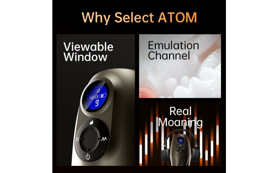 Atom USB Rechargeable Oral Simulation Heating Vibrating Masturbator