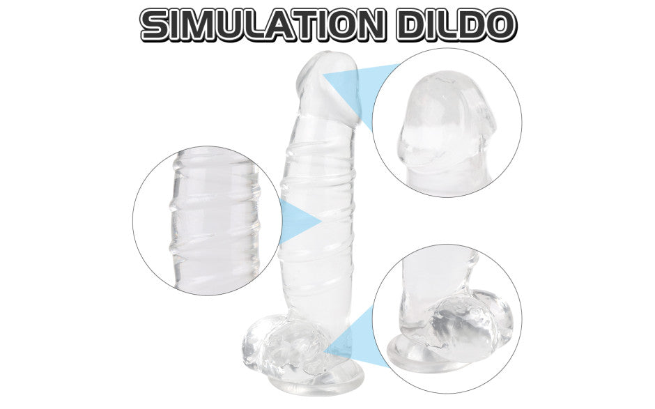 Denny Dong XXL Realistic Dildo with Balls Clear 40cm