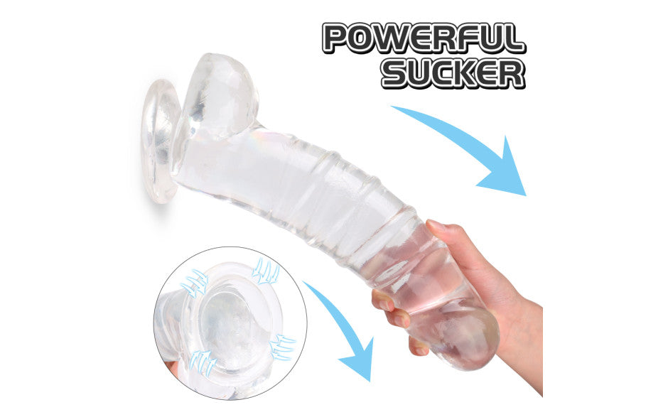 Denny Dong XXL Realistic Dildo with Balls Clear 40cm