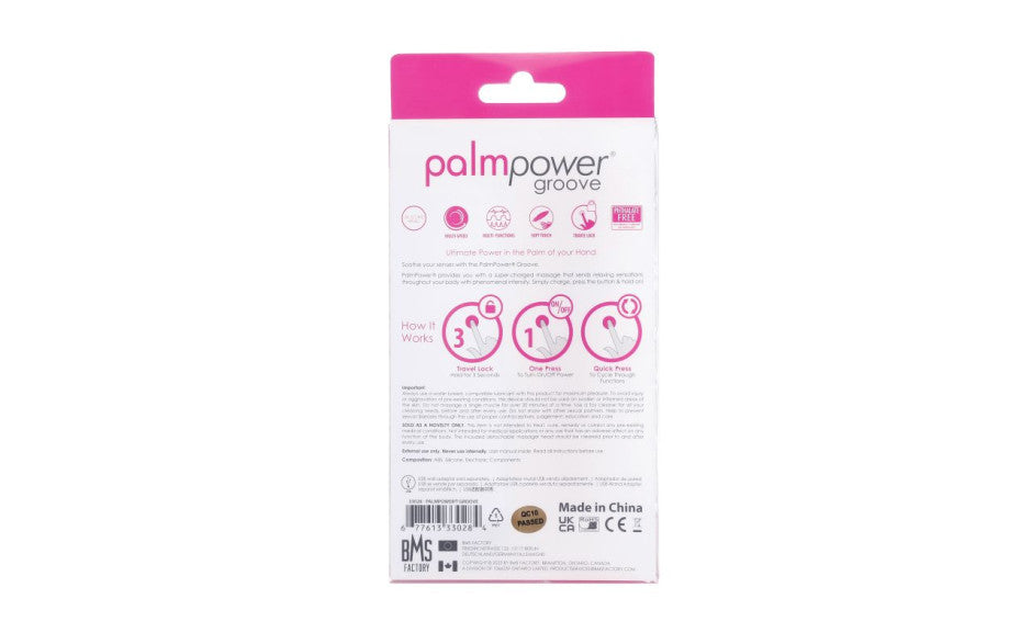 PalmPower Groove Mini Rechargeable Massage Wand Vibrator Fuchsia
