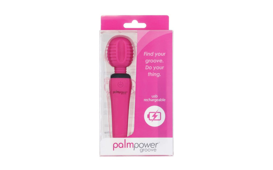 PalmPower Groove Mini Rechargeable Massage Wand Vibrator Fuchsia