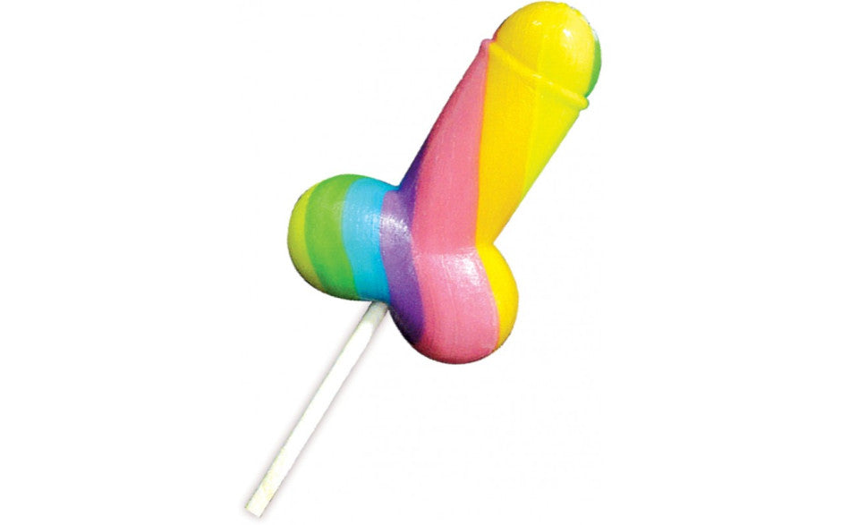 Rainbow Cock Pop Multi-Colour Multi-Flavour Candy Lollipops 12 Pack