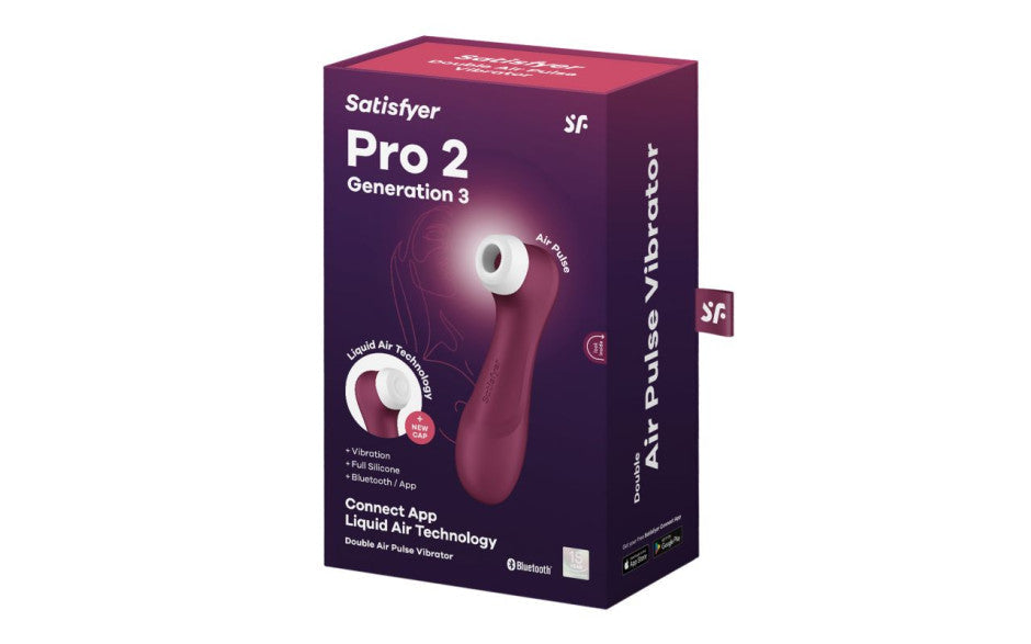 Satisfyer Pro 2 Gen 3 App-Controlled Air Pulse Clitoral Stimulator Wine Red