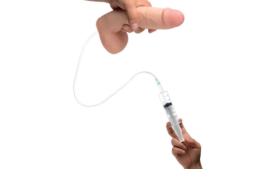 Realistic Squirting Dildo with Syringe 9 Inch