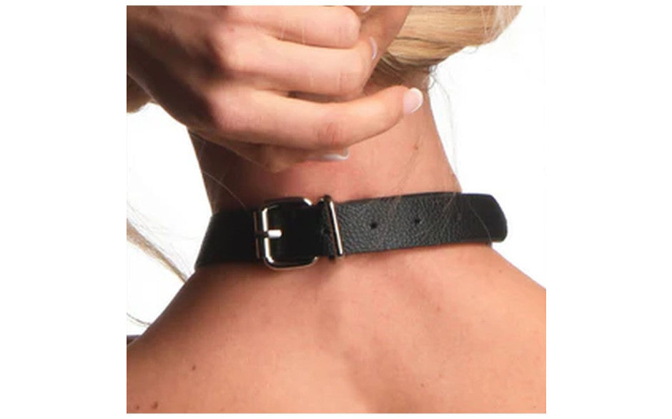 Adjustable Female Body Chest Harness Faux Leather Black S/M