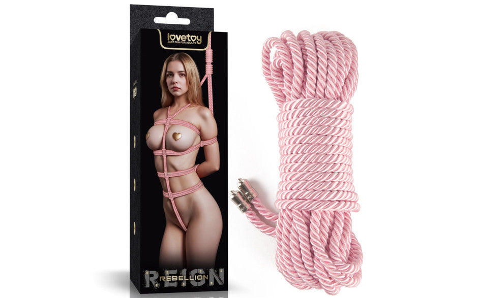 Rebellion Reign Silky Polyester Bondage Rope 10m Pink