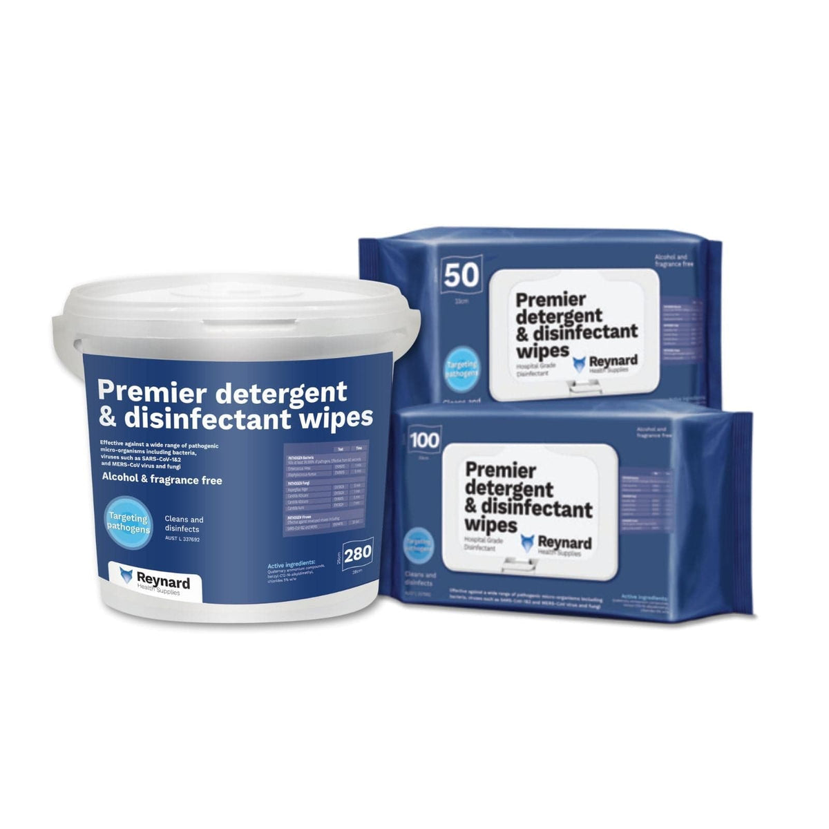 2/6/12 Reynard™ Premier Detergent & Disinfectant Wipes-Per