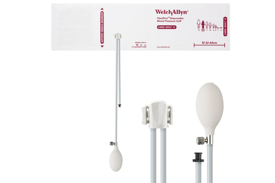 Hillrom - Welch Allyn Soft Disposable FlexiPort Cuff - Two-Tube, Inflation Sys. Large Adult, Size 12, 32-43 cm
