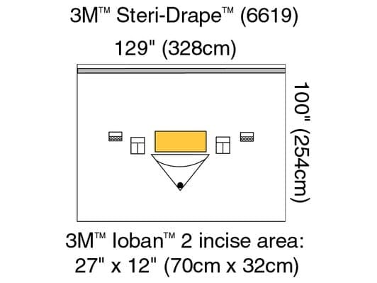 3M Steri-Drape Large Isolation Drape with Ioban 2 Incise Film and Pouch 328 X 254 cm - 5 PKT/CTN