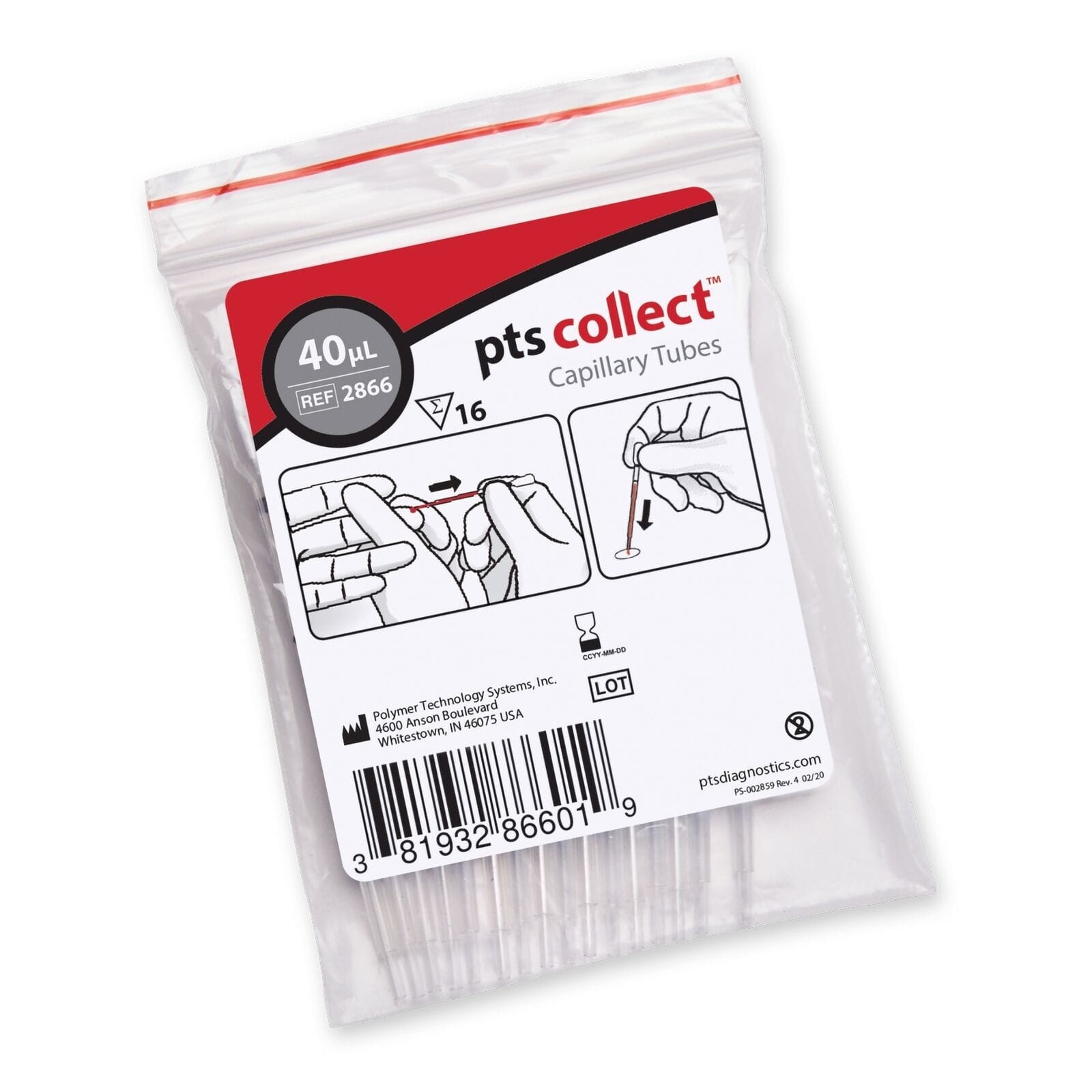 PTS 40uL Capillary Tubes (Plastic)