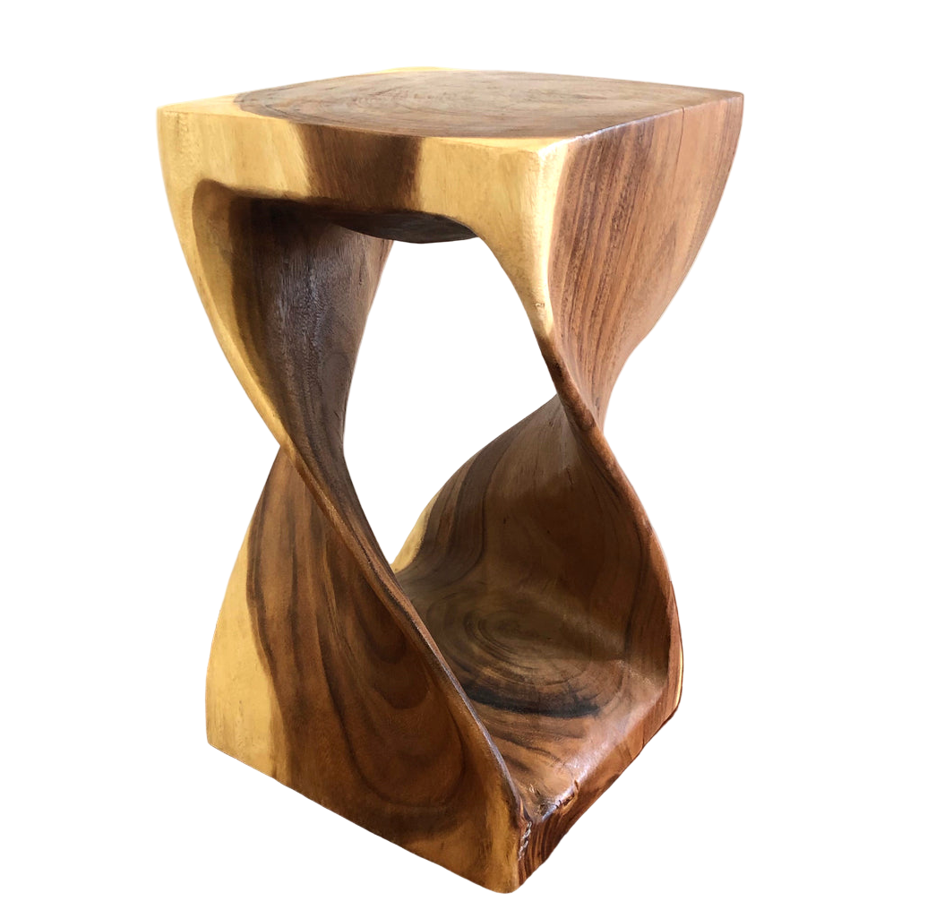 Handmade Timber Twist Side Table / Corner Stool / Plant Stand
