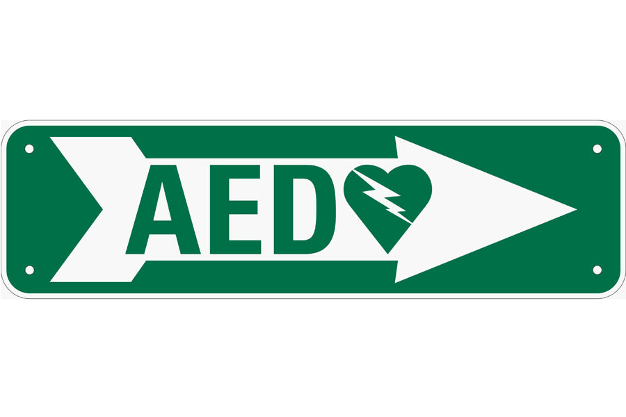 AED Right Sign (Green and White)