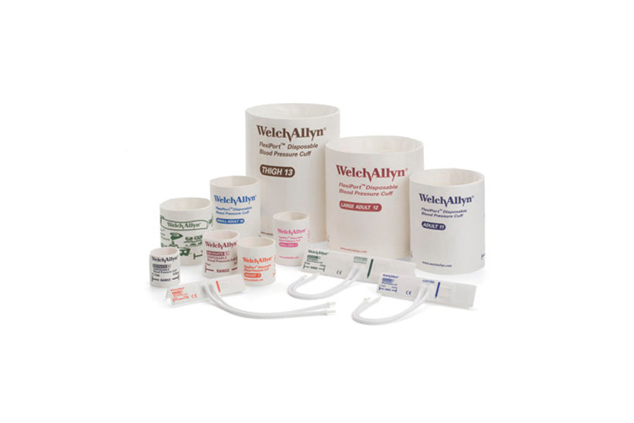 Hillrom - Welch Allyn Soft Disposable FlexiPort Cuff - No Tubes or Connectors, Includes Sizes, 6, 7, 8, 9, 10, 11, 12,13 Disposable FlexiPort Cuffs ( Cuffs)