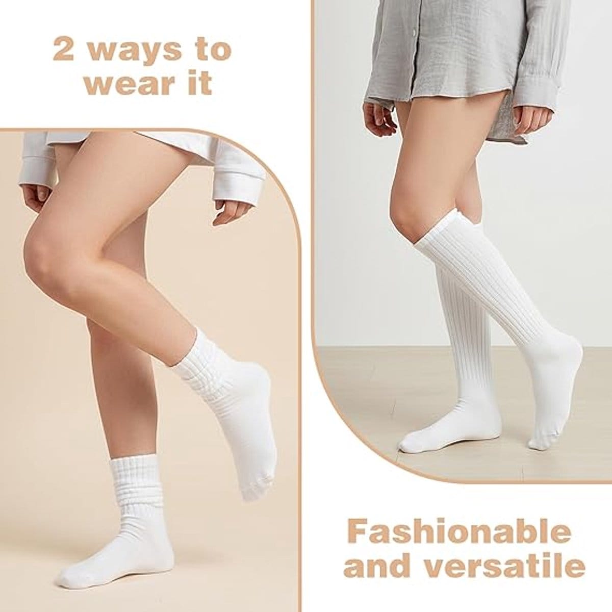 5 pairs - Knee socks - Sports socks - Women's socks - Ski socks - Fitness wear - Socks - Calf socks - Casual socks - Compression socks - House socks - cute long style - for sportswear and leisure wear in autumn and winter
