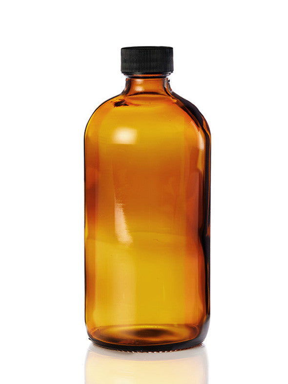 Amber Glass Bottle (500ml) with Black Caps