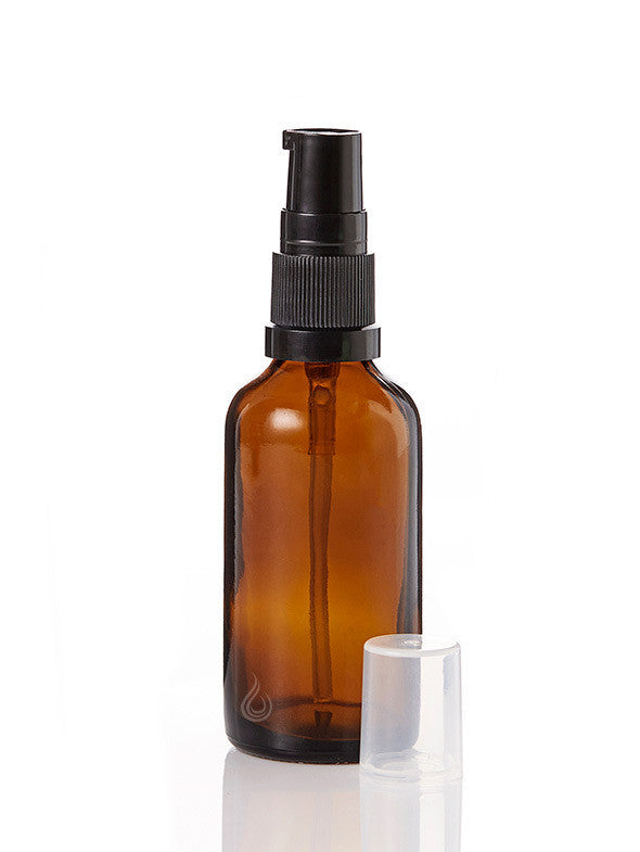 Amber Glass Bottle (50ml) with Black PUMP Caps