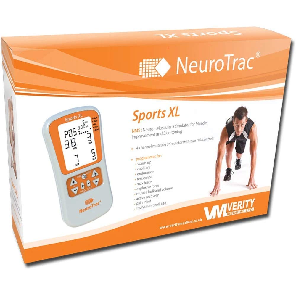 Neurotrac Sports XL 4 Channel Muscle Stimulator for Pain Relief & Sports Recovery