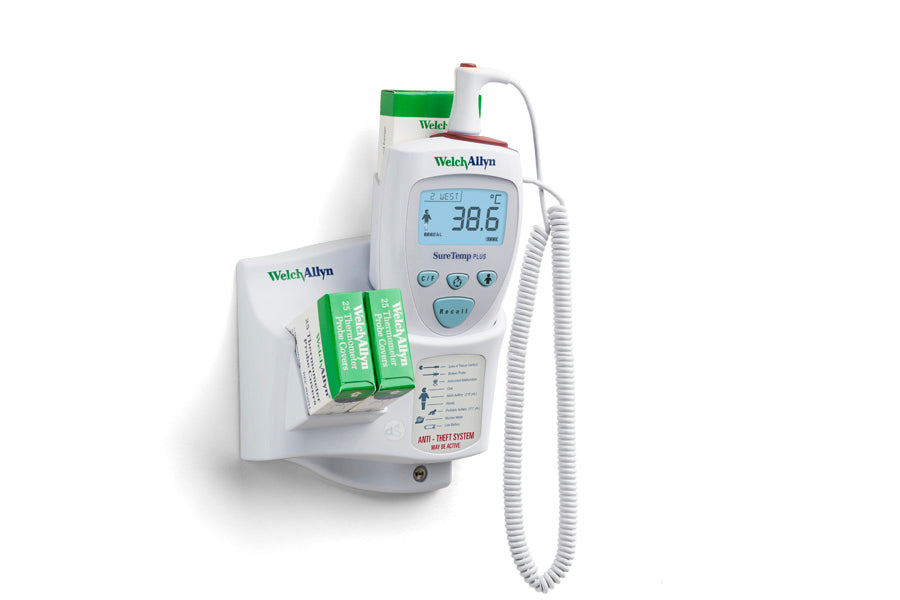 Hillrom - Welch Allyn SureTemp Plus 692 Electronic Thermometer with Wall Mount, Security System with ID Location Field, and 1.2 metre Rectal Probe with Rectal Probe Well