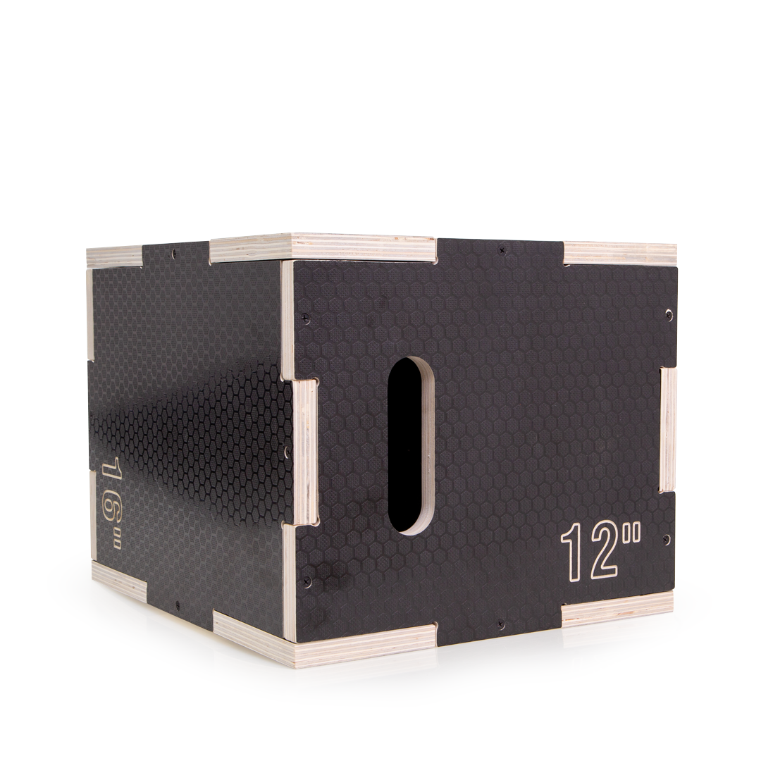 3 in 1 Plyometric Jump Box Black for Wooden Plyo, Platform and Jumping Agility