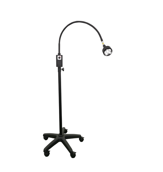 6W LED Examination Light Black Including Mobile Base and Wall Mount