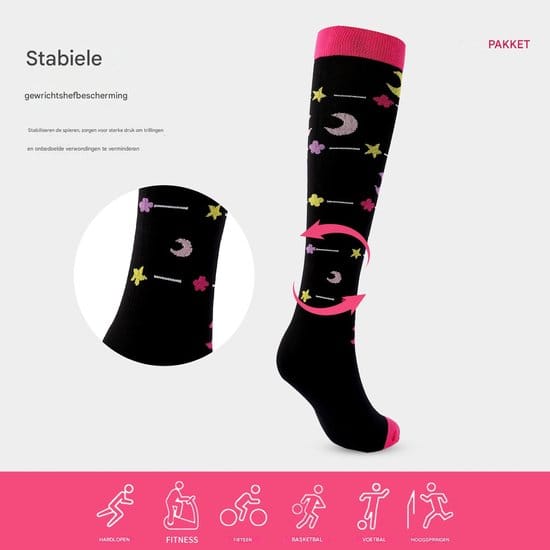 7 pairs of sports compression socks for cycling, running, compression stockings, nursing tights and fitness compression stockings (L/XL)