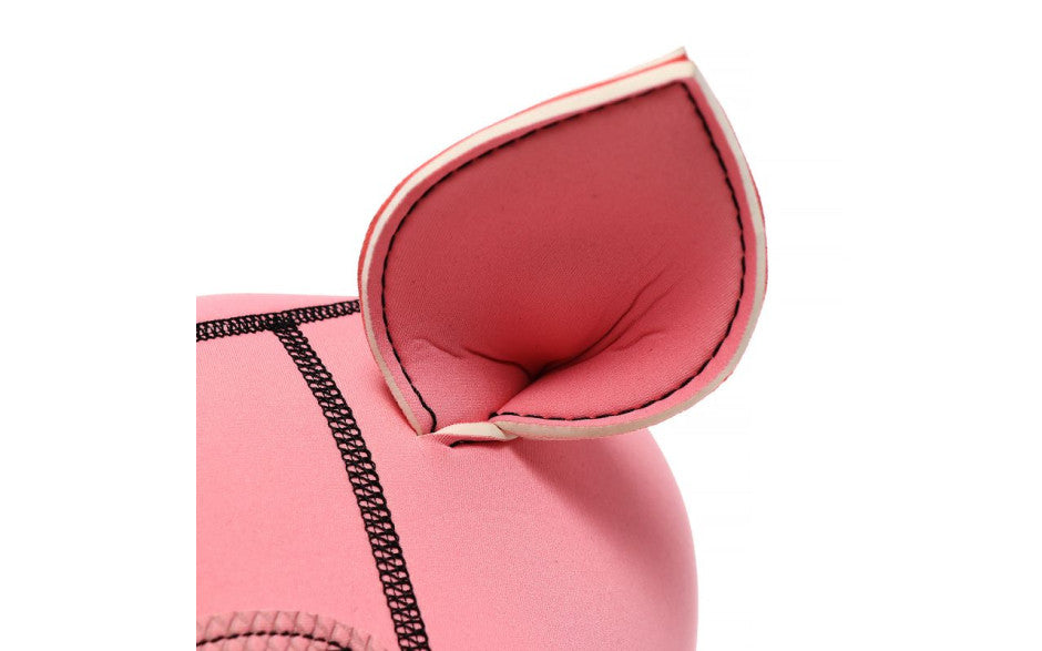 Full Neoprene Pig Play Head Mask with Detachable Muzzle Pink