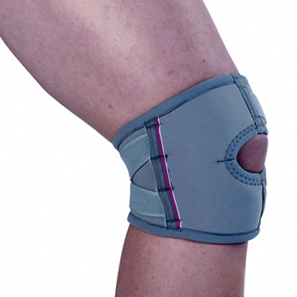 Patella stabiliser knee support - adjustable C-shaped pad for comfort