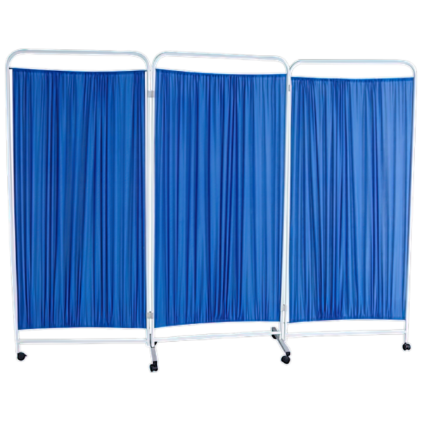 Medical Privacy Screen – 3 Panel Mobile Divider with Castors (219×180cm)