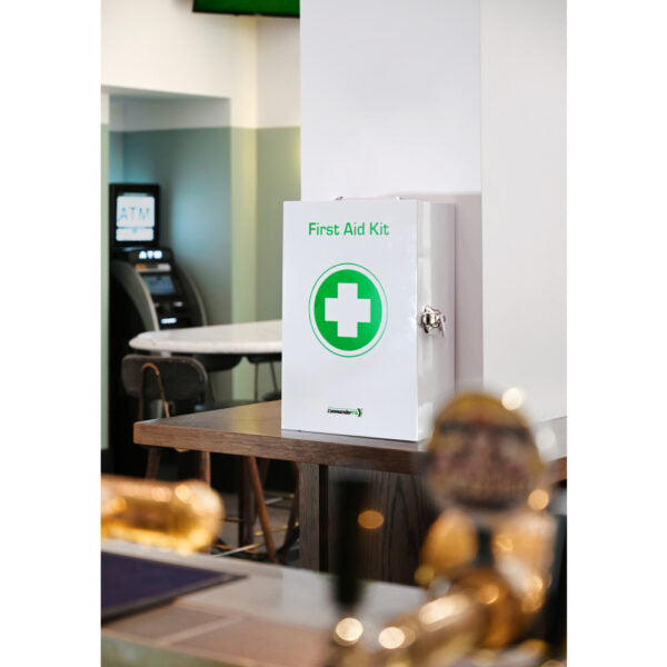 Metal First Aid Kit – Workplace Wall Mount Cabinet (41.5×13×58cm) | Commander 6 Series