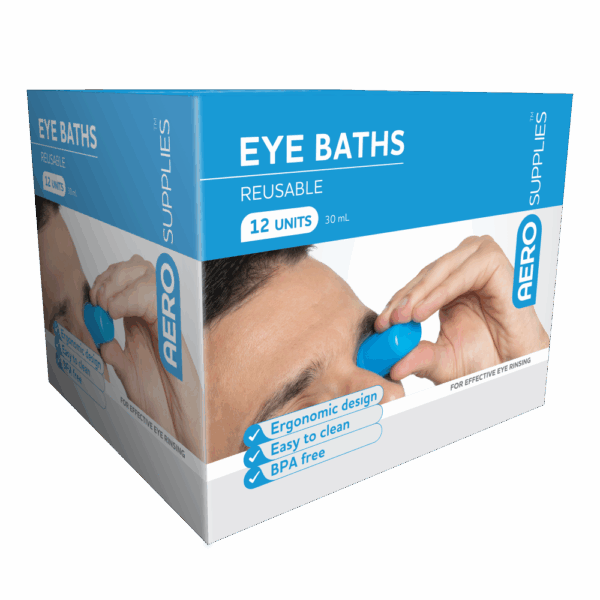 Eye Wash Bath 30mL – Emergency Eye Cleaning Cups (Box of 12 Reusable Units)