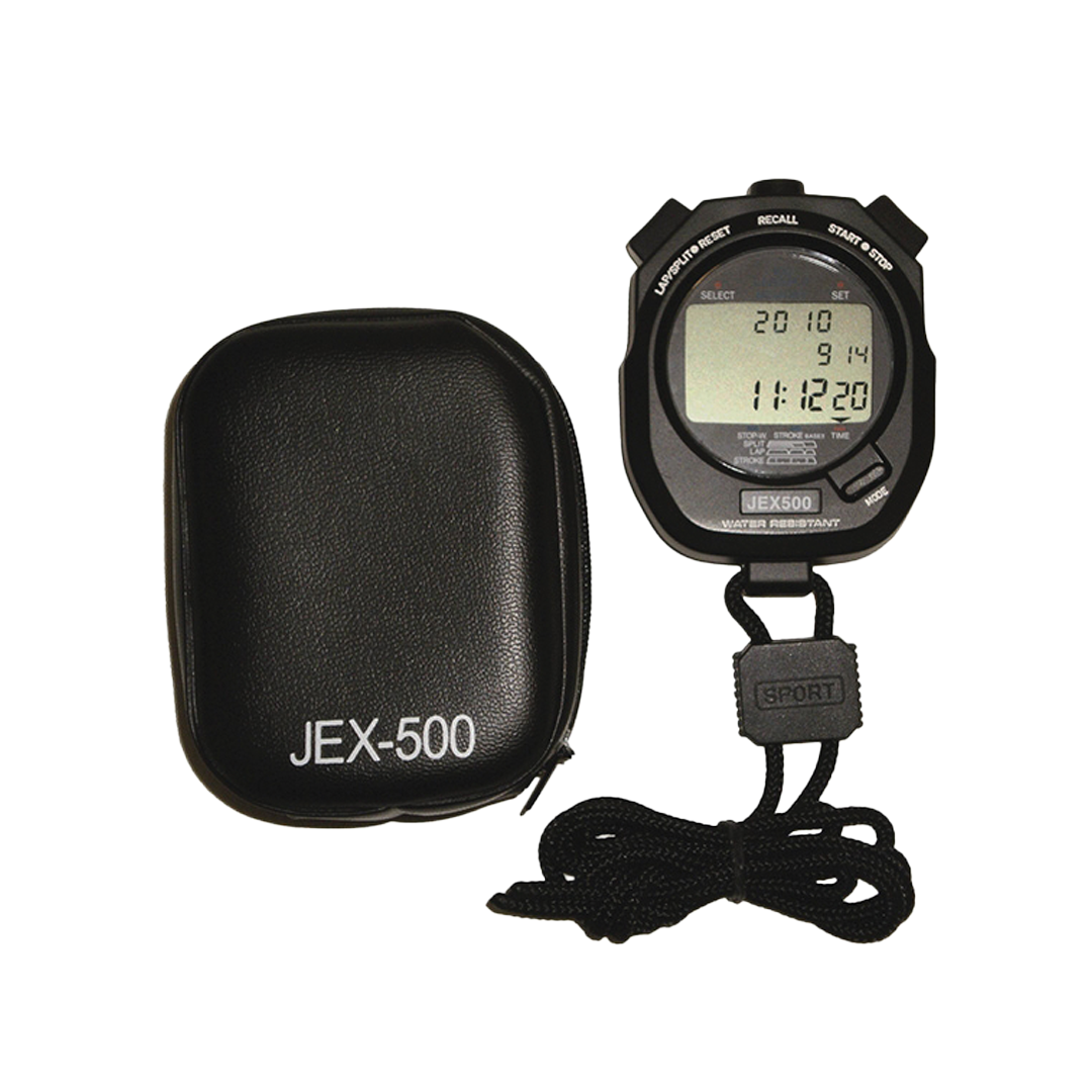 Jex 500 Triple-Display Stopwatch — 1/100s, 99 Splits (Bag Included)
